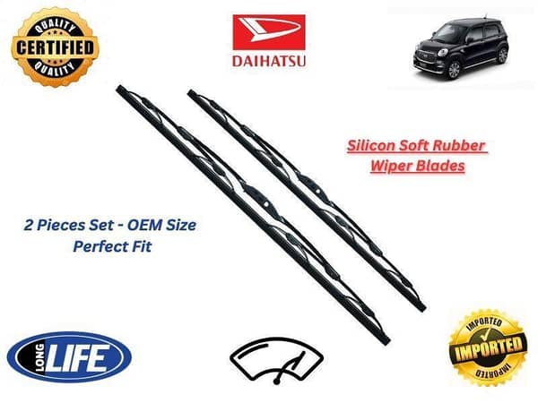 Daihatsu Cast 2015-2024 Silicone Soft Rubber Wiper Blades - 2 Pieces Set