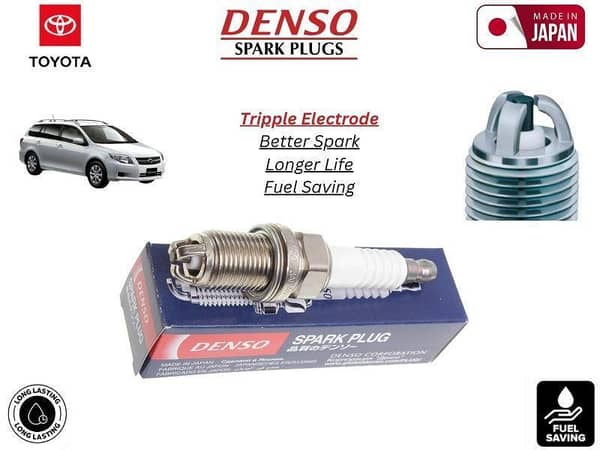 Toyota Corolla Fielder 2006-2012 Denso Spark Plug | 4 Pcs | Made in Japan | Tripple Electrode
