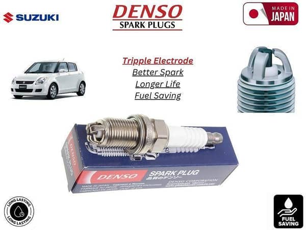 Suzuki Swift 2007-2021 Denso Spark Plug | 4 Pcs | Made in Japan | Tripple Electrode