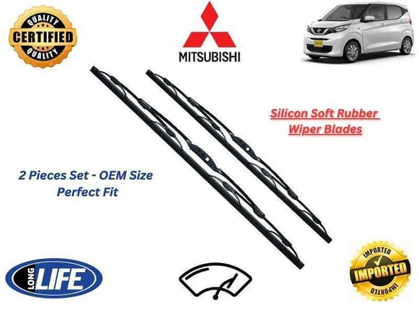 Mitsubishi EK Wagon 2019-2024 Silicone Soft Rubber Wiper Blades - 2 Pieces Set
