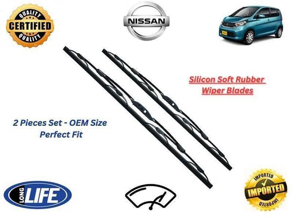 Nissan Dayz 2013-2019 Silicone Soft Rubber Wiper Blades - 2 Pieces Set