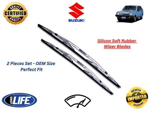 Suzuki FX 1980-1988 Silicone Soft Rubber Wiper Blades - 2 Pieces Set