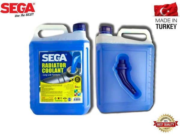 Coolant Sega Made in Turkey - Blue Color - 5 Litre - Pouring Funnel