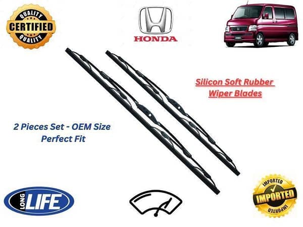 Honda Vamos 1999-2019 Silicone Soft Rubber Wiper Blades - 2 Pieces Set