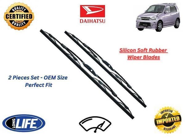 Daihatsu Terios Kid 1998-2010 Silicone Soft Rubber Wiper Blades - 2 Pieces Set