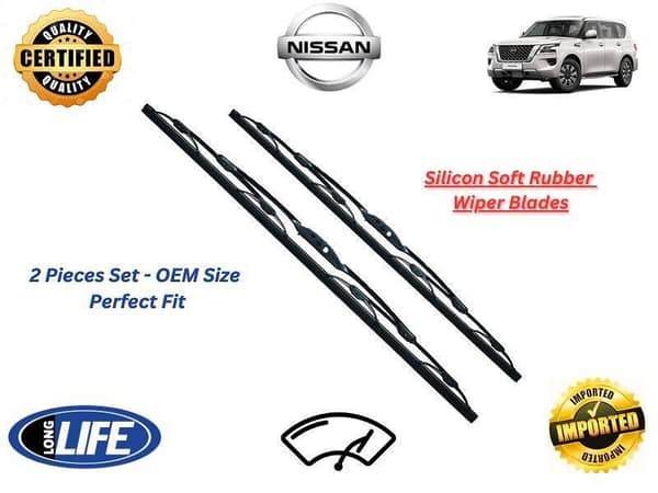 Nissan Patrol Silicone Soft Rubber Wiper Blades - 2 Pieces Set
