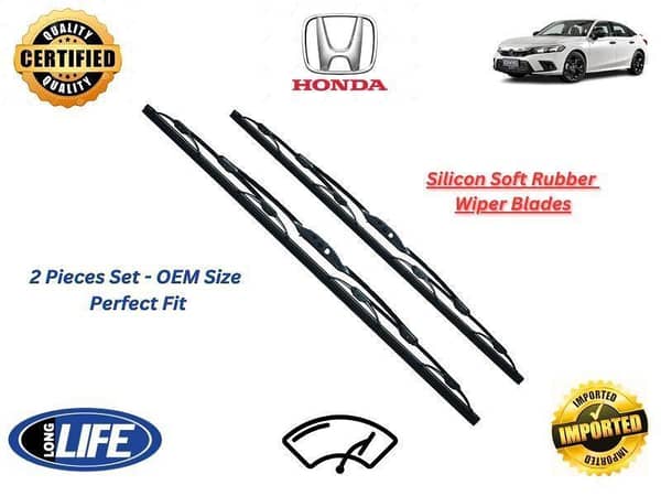 Honda Civic 2022-2025 Silicone Soft Rubber Wiper Blades - 2 Pieces Set