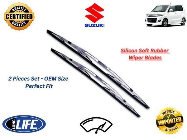 Suzuki Wagon R Stingray 2012-2017 Silicone Soft Rubber Wiper Blades - 2 Pieces Set