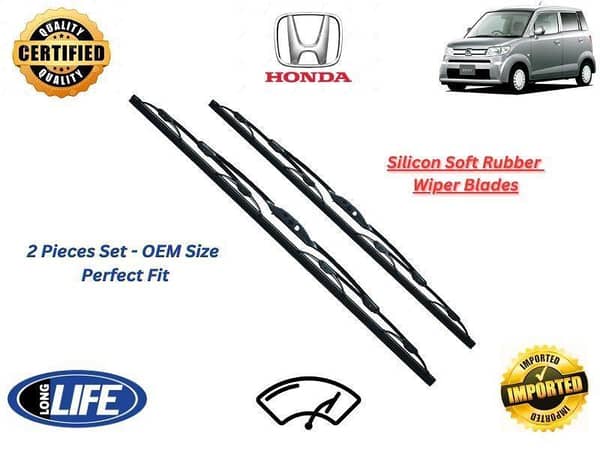Honda Zest 2006-2012 Silicone Soft Rubber Wiper Blades - 2 Pieces Set