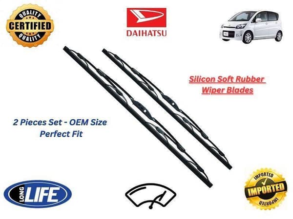 Daihatsu Move 2011-2014 Silicone Soft Rubber Wiper Blades - 2 Pieces Set