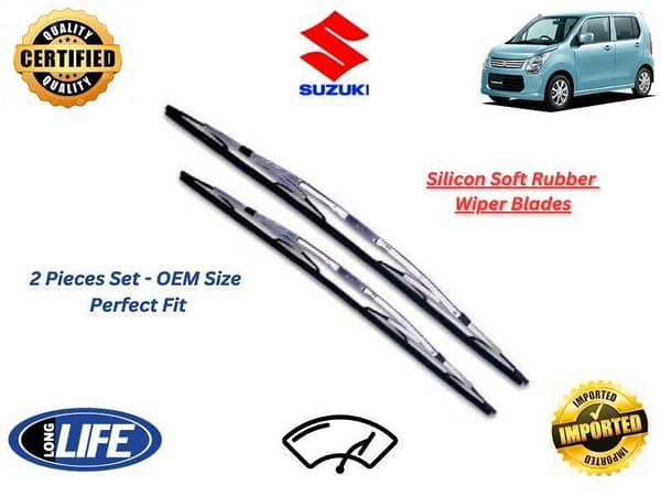 Suzuki Wagon R Japan 2008-2012 Silicone Soft Rubber Wiper Blades - 2 Pieces Set