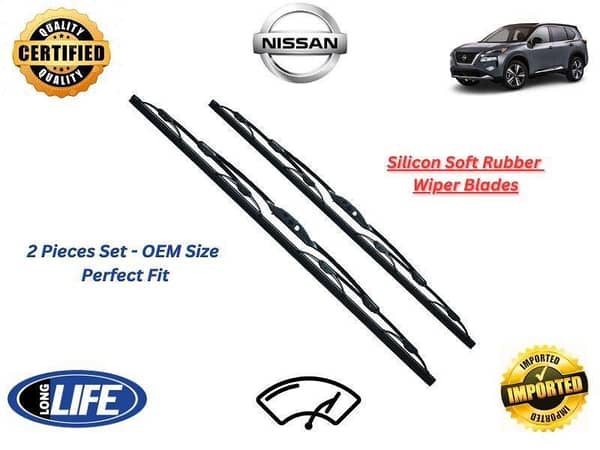Nissan X Trail Silicone Soft Rubber Wiper Blades - 2 Pieces Set