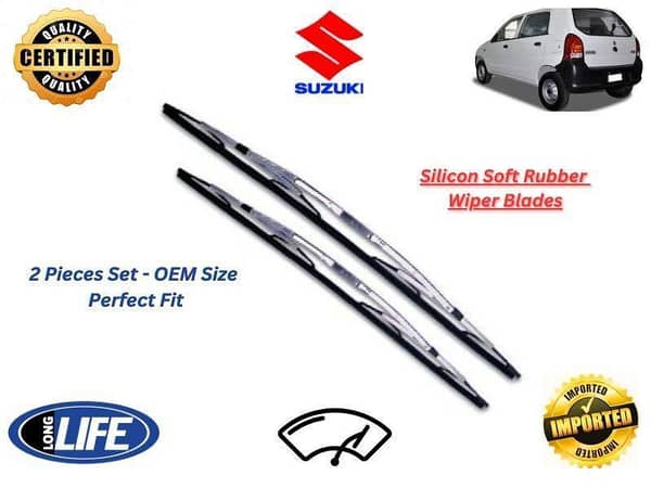 Suzuki Alto 2000-2012 Silicone Soft Rubber Wiper Blades - 2 Pieces Set