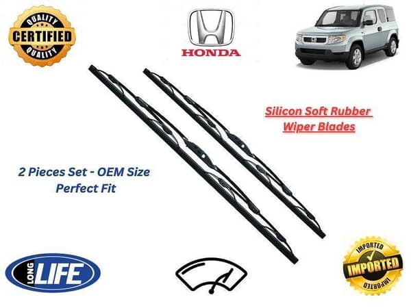 Honda Element 2002-2011 Silicone Soft Rubber Wiper Blades - 2 Pieces Set