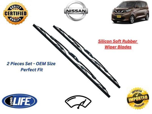 Nissan Dayz 2019-2024 Silicone Soft Rubber Wiper Blades - 2 Pieces Set