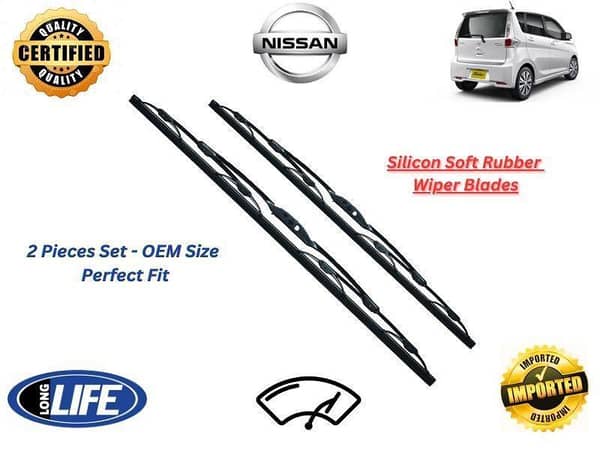 Nissan Dayz Highway Star 2011-2018 Silicone Soft Rubber Wiper Blades - 2 Pieces Set