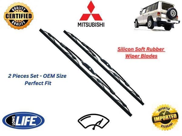 Mitsubishi Pajero 1982-2006 Silicone Soft Rubber Wiper Blades - 2 Pieces Set