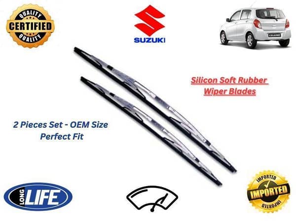 Suzuki Cultus 2017-2024 Silicone Soft Rubber Wiper Blades - 2 Pieces Set