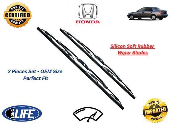 Honda Civic 1992-1996 Silicone Soft Rubber Wiper Blades - 2 Pieces Set