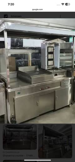 Shawarma Counter For sell Fast steel body 1 year used 70000