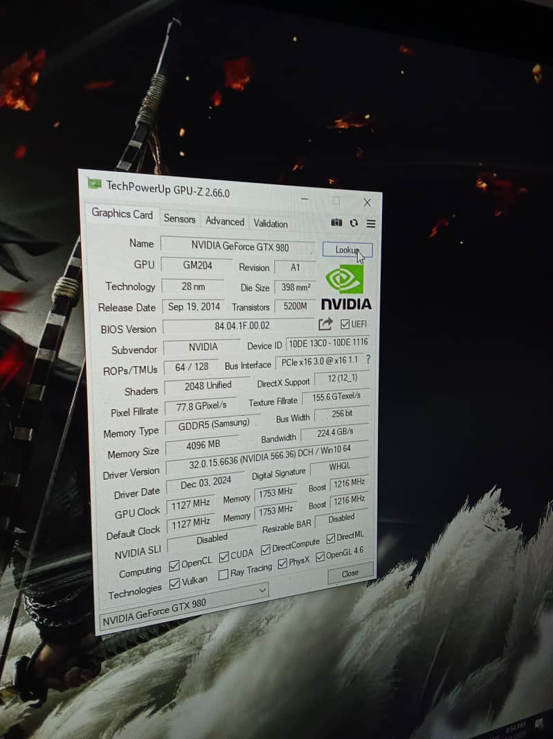 Nvidia GeForce GTX 980 4 GB GDDR5 ( Founder Edition ) Graphic Card GPU 7