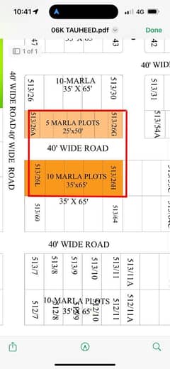 INVESTOR RATE 5 MARLA OPEN FORM PLOT TAUHEED BLOCK FOR SALE