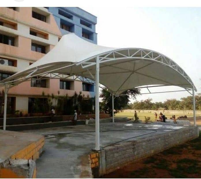 car parking shed. / fiber shed / parking shed / tan sail sheet shed 5