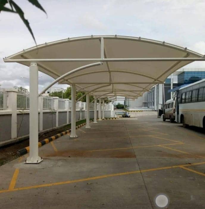 car parking shed. / fiber shed / parking shed / tan sail sheet shed 8