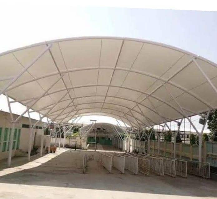 car parking shed. / fiber shed / parking shed / tan sail sheet shed 9