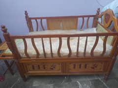 Bamboo cot with new mattress (negotiable price)