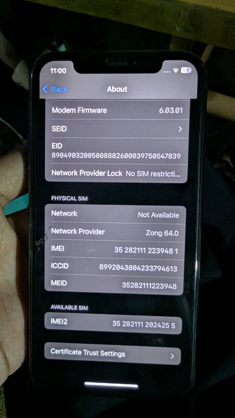 11 pro non PTA sim working| Display changed 0