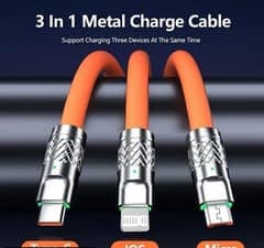 Premium 3 in 1 All types of Charging Cable Available on Free Delivery