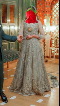 Designer Bridal Lehenga | Sage Green | Heavy Handwork | Lahore