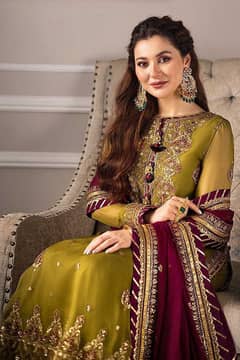 3pc chiffon suit with malai trouser