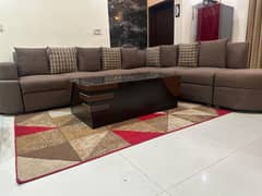 L shape sofa set complete with center table