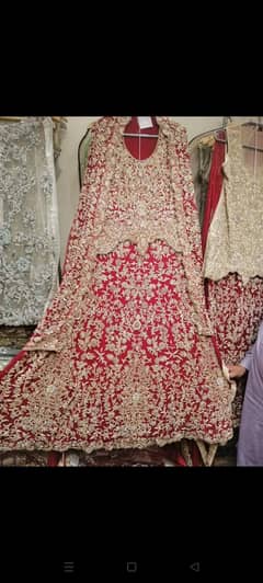 full heavy bridel dress. heavy dupata. back long tail full heavy work