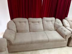 7 Seater Sofa with Glass Center Table & Cushions