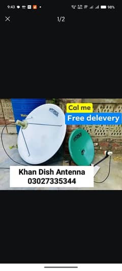 Double dish antenna installation and complete setting