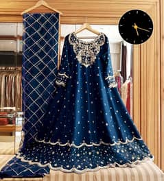 3 PC's women's stitched Shamoz silk Embroidered Sui