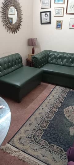 leather three seater in good condition sofa for sell.