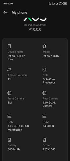 infinix hot 12 play full box 10by10 my number 03081454443