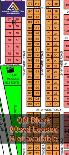 NORTH TOWN RESIDENCY PHASE 1 OLD BLOCK 80syd Leased plot
