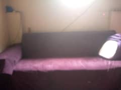 Sofa come bed in brown colour big sofa