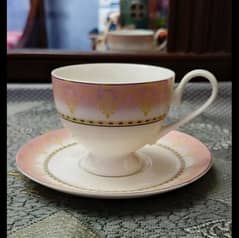 61 PCs Original Bone china dinner set pink and white