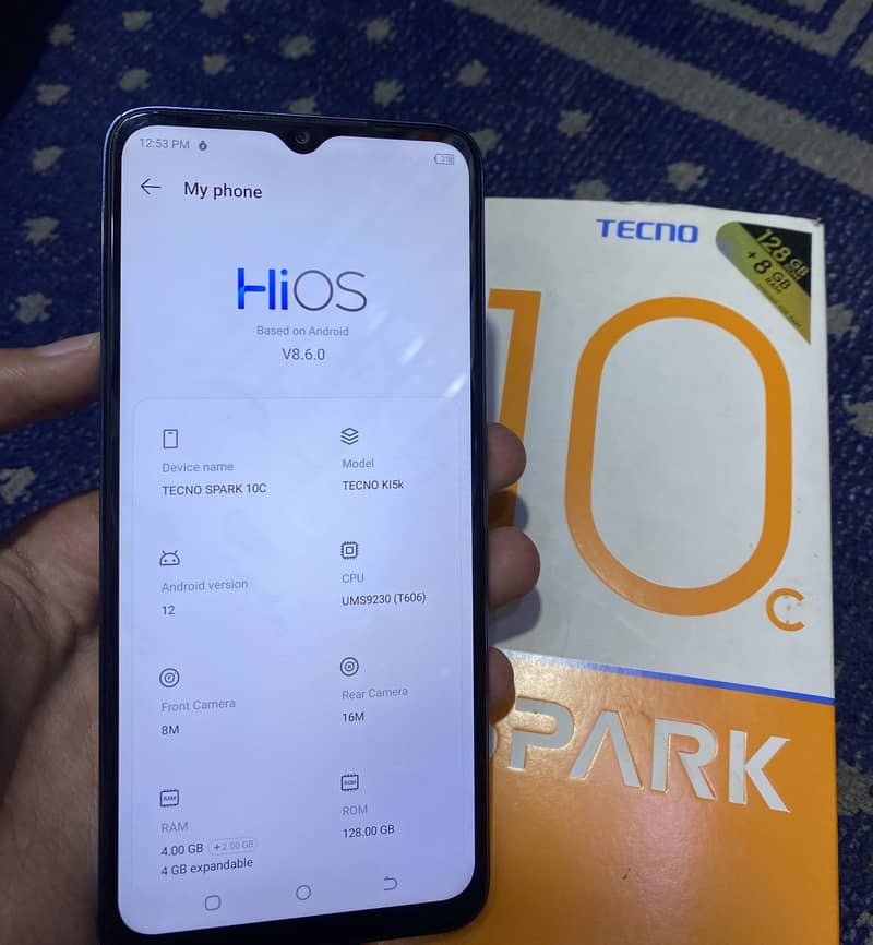Tecno Spark 10c 4/128 with box 2