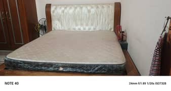 King size Bed + Mattress and 2 pcs Side Table