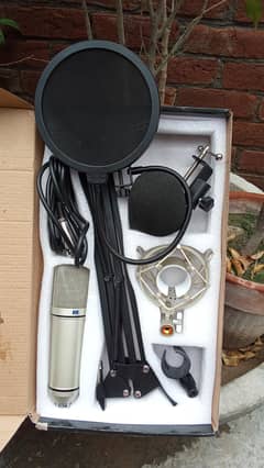 bm 800 mic studio condenser, usb sound card computer microphone kit