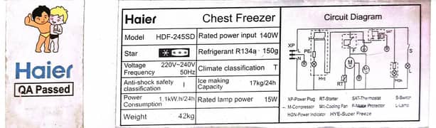 haier de freezer