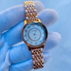 Saneesi Gold Stainless steel Women’s Watch in White and purple dial