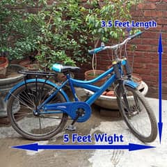 Blue Bicycle In Best Condition , 5.3Feet Length 3.5Feet Wight Cycle